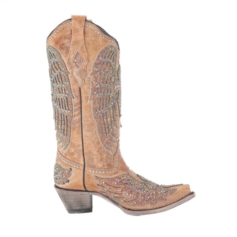 Corral Sand Wings & Cross Overlay Boot Style A3742